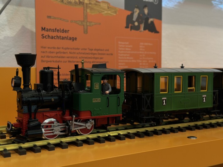 Modelleisenbahn im Rahmen der Interimsausstellung der Mansfelder Bergwerksbahn