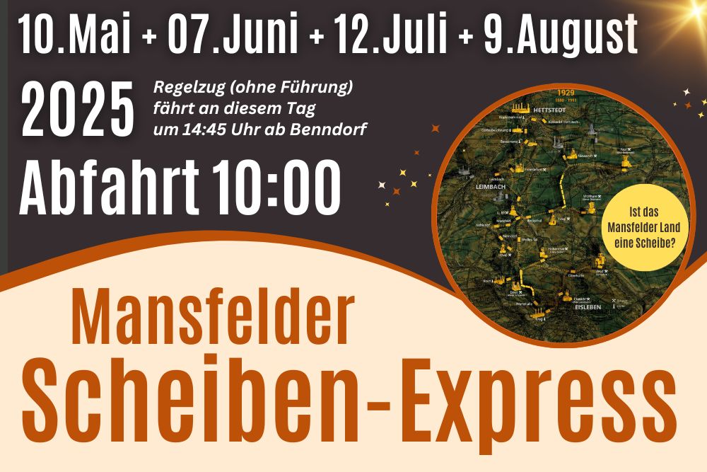 Mansfelder Scheiben-Express bei der Mansfelder Bergwerksbahn