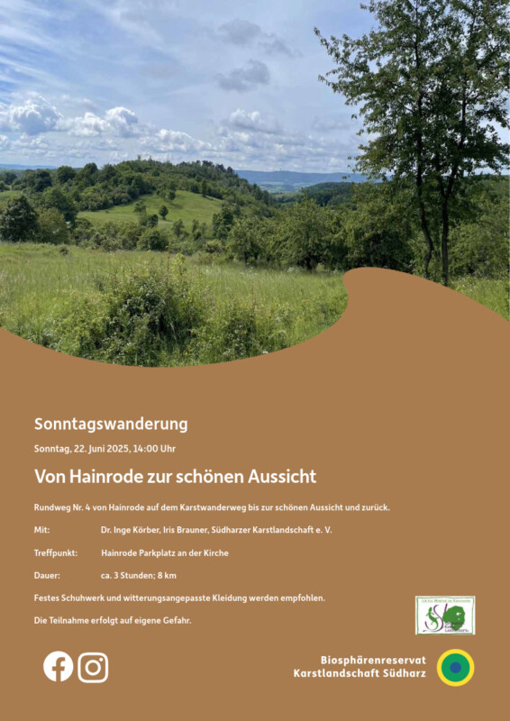 Sonntagswanderung im Biosphärenreservat Karstlandschaft Südharz