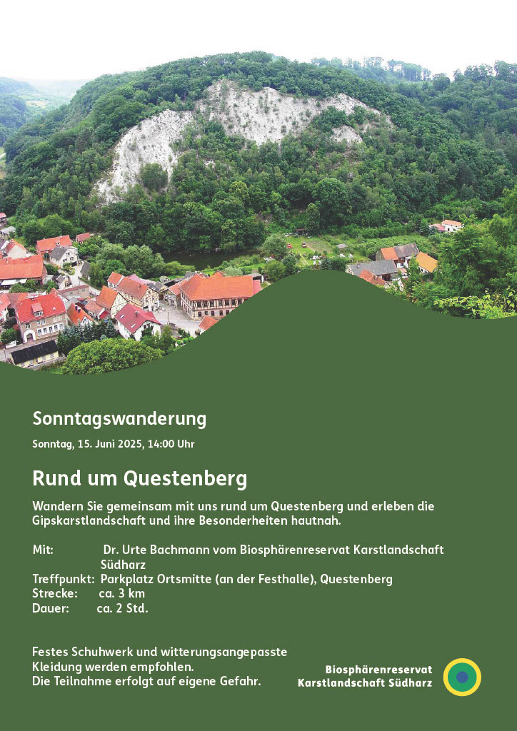 Sonntagswanderung Rund um Questenberg am 15. Juni 2025 um 14:00 Uhr