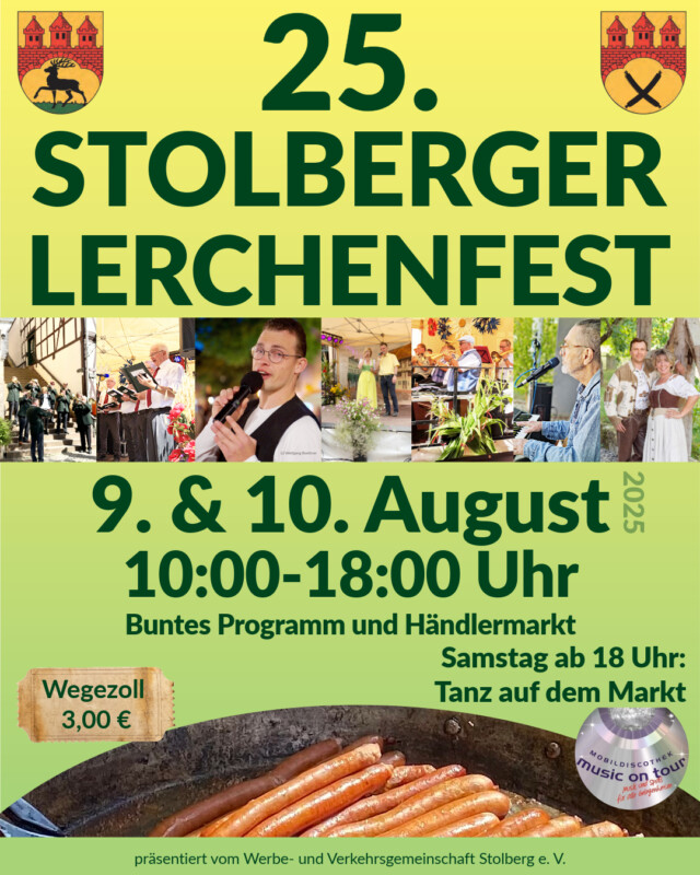 25. Stolberger Lerchenfest am 9. und 10. August 2025