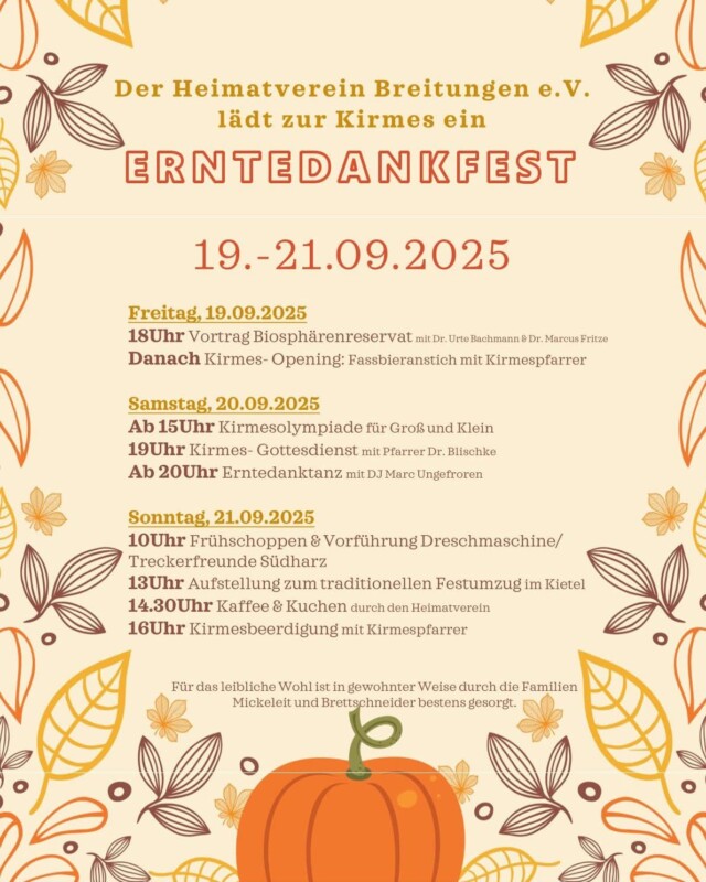 Erntedankfest in Breitungen (Südharz)