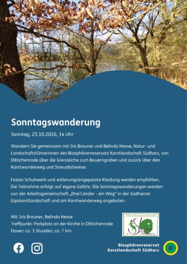 Sonntagswanderung ab Dittichenrode am 25.10.2026